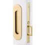 Emtek Narrow Oval 7-1/4 Inch Tall Passage Mortise Pocket Door Pull for 1-3/4" Thick Doors Satin Brass