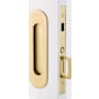 Emtek Narrow Oval 7-1/4" Tall Inactive Dummy Pocket Door Pull Satin Brass