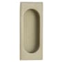 Emtek 4 Inch High Solid Brass Rectangular Flush Pull for Sliding Doors Tumbled White Bronze