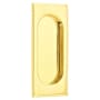 Emtek 4 Inch High Solid Brass Rectangular Flush Pull for Sliding Doors Unlacquered Brass