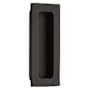 Emtek Modern Rectangular 4 Inch Tall Rectangular Flush Door Pull Flat Black
