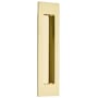 Emtek Modern Rectangular 7 Inch Tall Rectangular Flush Door Pull Unlacquered Brass