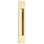 Emtek Modern Rectangular 10 Inch Tall Rectangular Flush Door Pull Polished Brass