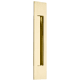 Emtek Modern Rectangular 10 Inch Tall Rectangular Flush Door Pull Unlacquered Brass