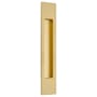 Emtek Modern Rectangular 10 Inch Tall Rectangular Flush Door Pull Satin Brass