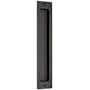 Emtek 10 Inch Tall Sandcast Bronze Modern Rectangular Flush Pull for Sliding Doors Medium Bronze