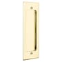 Emtek Modern Rectangular 7-1/4 Inch Tall Rectangular Flush Door Pull Polished Brass