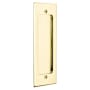 Emtek Modern Rectangular 7-1/4 Inch Tall Rectangular Flush Door Pull Unlacquered Brass