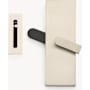 Emtek Modern Rectangular Surface Jamb Mounted Privacy Lock for Barn Doors Satin Nickel