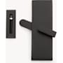 Emtek Modern Rectangular Surface Jamb Mounted Privacy Lock for Barn Doors Flat Black