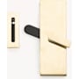 Emtek Modern Rectangular Surface Jamb Mounted Privacy Lock for Barn Doors Unlacquered Brass