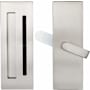 Emtek Modern Rectangular Barn Door Privacy Lock and Flush Pull Satin Nickel