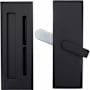 Emtek Modern Rectangular Barn Door Privacy Lock and Flush Pull Flat Black