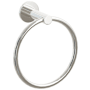 Emtek Modern Tubular 6-3/4" Wall Mounted Towel Ring with Small Disc Rosette Polished Nickel