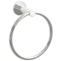 Emtek Modern Tubular 6-3/4" Wall Mounted Towel Ring with Small Disc Rosette Polished Chrome