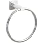 Emtek Modern Tubular 6-3/4" Wall Mounted Towel Ring with Small Square Rosette Polished Chrome