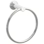 Emtek Modern Tubular 6-3/4" Wall Mounted Towel Ring with Step Disc Rosette Polished Chrome