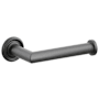 Emtek Modern Tubular Wall Mounted Euro Toilet Paper Holder with Small Regular Rosette Flat Black