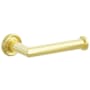 Emtek Modern Tubular Wall Mounted Euro Toilet Paper Holder with Small Regular Rosette Unlacquered Brass
