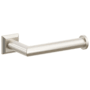 Emtek Modern Tubular Wall Mounted Euro Toilet Paper Holder with Chamfered Square Rosette Satin Nickel