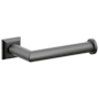 Emtek Modern Tubular Wall Mounted Euro Toilet Paper Holder with Chamfered Square Rosette Flat Black