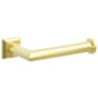 Emtek Modern Tubular Wall Mounted Euro Toilet Paper Holder with Chamfered Square Rosette Unlacquered Brass