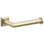 Emtek Modern Tubular Wall Mounted Euro Toilet Paper Holder with Chamfered Square Rosette Satin Brass