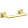 Emtek Modern Tubular Wall Mounted Pivoting Toilet Paper Holder with Small Square Rosette Unlacquered Brass