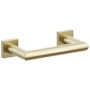 Emtek Modern Tubular Wall Mounted Pivoting Toilet Paper Holder with Small Square Rosette Satin Brass