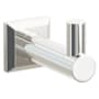 Emtek Modern Tubular Single Robe Hook with Chamfered Square Rosette Polished Nickel