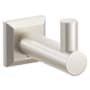 Emtek Modern Tubular Single Robe Hook with Chamfered Square Rosette Satin Nickel