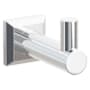 Emtek Modern Tubular Single Robe Hook with Chamfered Square Rosette Polished Chrome