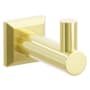 Emtek Modern Tubular Single Robe Hook with Chamfered Square Rosette Unlacquered Brass