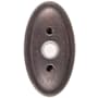 Emtek 4-1/2" Height Oval Style Bronze Lighted Doorbell Rosette from the Lost Wax Cast Bronze Collection Medium Bronze