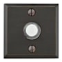Emtek Brass Doorbell with Lighted Button and #6 Rosette from the Sandcast Bronze Collection Medium Bronze