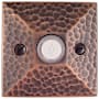 Emtek 2-3/4 Inch Square Rosette and Lighted Doorbell Button from the Designer Brass Doorbell Collection Oil Rubbed Bronze
