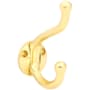 Emtek American Heritage Designer Brass Double Robe Hook Polished Brass