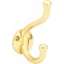 Emtek American Heritage Designer Brass Double Robe Hook Unlacquered Brass