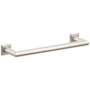 Emtek Modern Tubular 12" Towel Bar with Step Square Rosette Satin Nickel