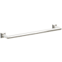 Emtek Modern Tubular 18" Towel Bar with Chamfered Square Rosette Polished Nickel