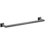 Emtek Modern Tubular 18" Towel Bar with Chamfered Square Rosette Flat Black