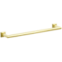 Emtek Modern Tubular 18" Towel Bar with Chamfered Square Rosette Unlacquered Brass