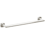 Emtek Modern Tubular 18" Towel Bar with Soft Square Rosette Polished Nickel