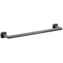 Emtek Modern Tubular 18" Towel Bar with Soft Square Rosette Flat Black