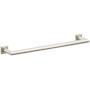Emtek Modern Tubular 18" Towel Bar with Step Square Rosette Satin Nickel