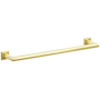 Emtek Modern Tubular 18" Towel Bar with Step Square Rosette Unlacquered Brass