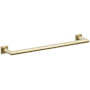 Emtek Modern Tubular 18" Towel Bar with Step Square Rosette Satin Brass