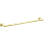 Emtek Modern Tubular 24" Towel Bar with Chamfered Square Rosette Unlacquered Brass
