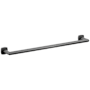 Emtek Modern Tubular 24" Towel Bar with Soft Square Rosette Flat Black