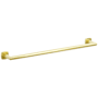 Emtek Modern Tubular 24" Towel Bar with Soft Square Rosette Unlacquered Brass